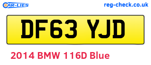DF63YJD are the vehicle registration plates.