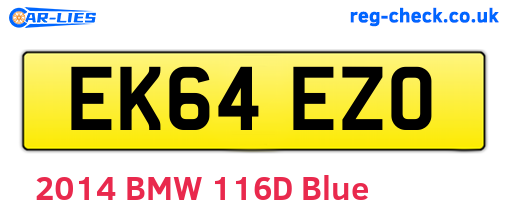 EK64EZO are the vehicle registration plates.