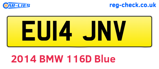 EU14JNV are the vehicle registration plates.