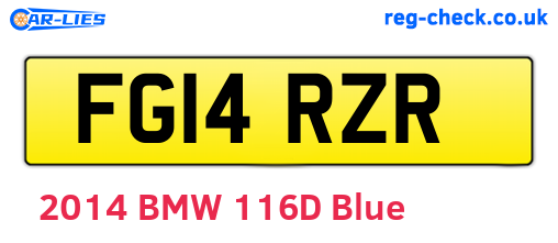 FG14RZR are the vehicle registration plates.