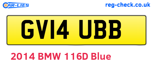 GV14UBB are the vehicle registration plates.
