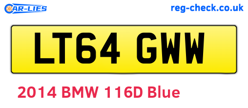 LT64GWW are the vehicle registration plates.
