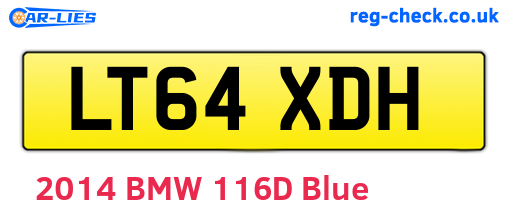LT64XDH are the vehicle registration plates.