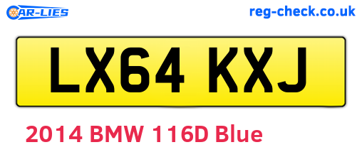 LX64KXJ are the vehicle registration plates.