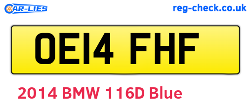 OE14FHF are the vehicle registration plates.