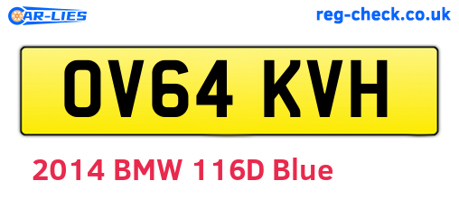 OV64KVH are the vehicle registration plates.