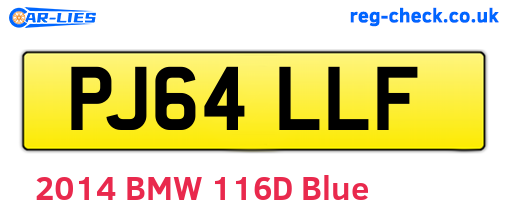 PJ64LLF are the vehicle registration plates.