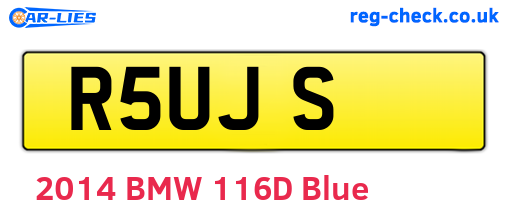 R5UJS are the vehicle registration plates.