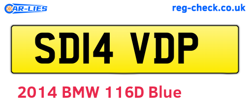 SD14VDP are the vehicle registration plates.