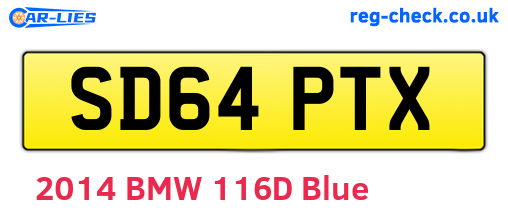 SD64PTX are the vehicle registration plates.