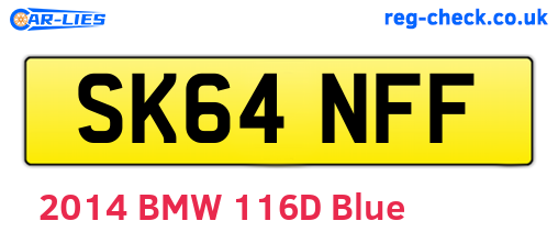 SK64NFF are the vehicle registration plates.