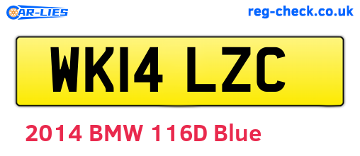 WK14LZC are the vehicle registration plates.