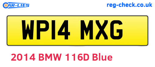 WP14MXG are the vehicle registration plates.