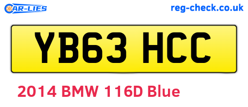 YB63HCC are the vehicle registration plates.