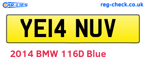 YE14NUV are the vehicle registration plates.