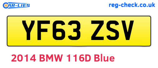 YF63ZSV are the vehicle registration plates.