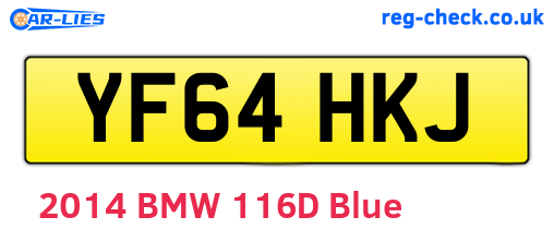 YF64HKJ are the vehicle registration plates.