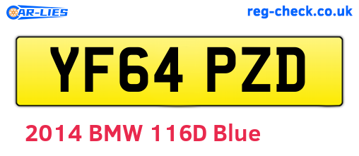 YF64PZD are the vehicle registration plates.