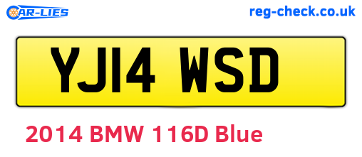 YJ14WSD are the vehicle registration plates.