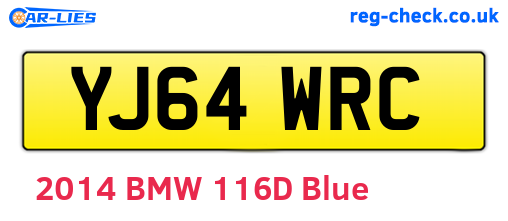 YJ64WRC are the vehicle registration plates.