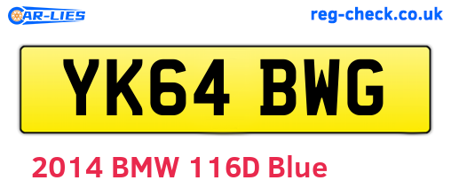 YK64BWG are the vehicle registration plates.