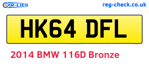 HK64DFL are the vehicle registration plates.
