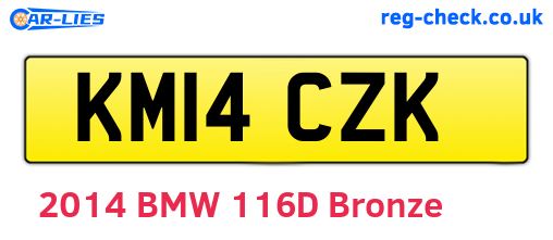 KM14CZK are the vehicle registration plates.