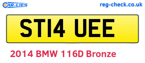 ST14UEE are the vehicle registration plates.