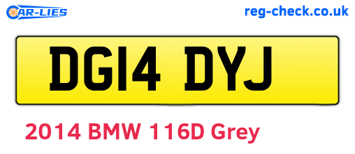 DG14DYJ are the vehicle registration plates.