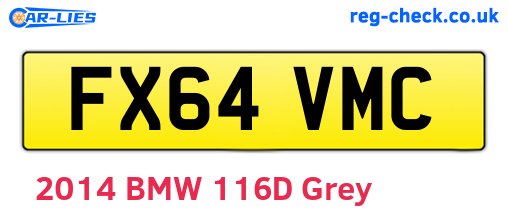 FX64VMC are the vehicle registration plates.