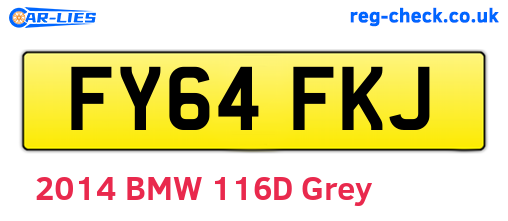 FY64FKJ are the vehicle registration plates.