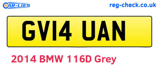 GV14UAN are the vehicle registration plates.