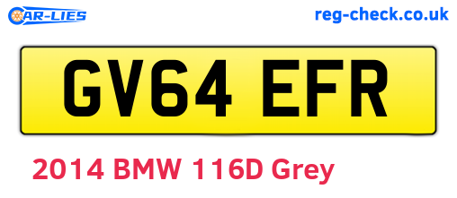 GV64EFR are the vehicle registration plates.