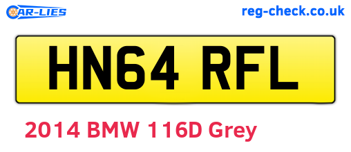 HN64RFL are the vehicle registration plates.