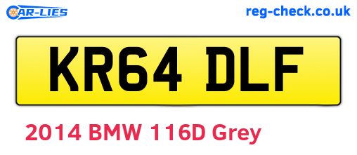 KR64DLF are the vehicle registration plates.