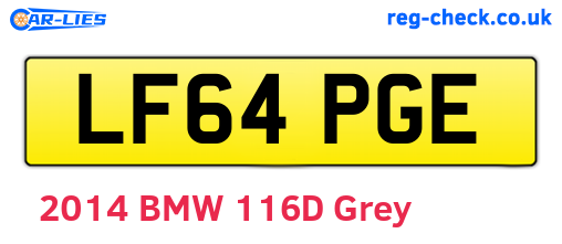 LF64PGE are the vehicle registration plates.
