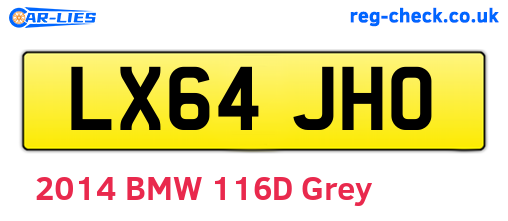 LX64JHO are the vehicle registration plates.