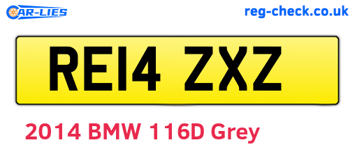RE14ZXZ are the vehicle registration plates.