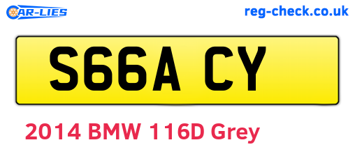 S66ACY are the vehicle registration plates.