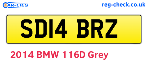 SD14BRZ are the vehicle registration plates.