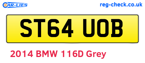 ST64UOB are the vehicle registration plates.