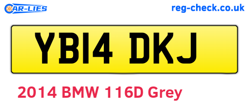 YB14DKJ are the vehicle registration plates.