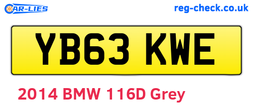 YB63KWE are the vehicle registration plates.
