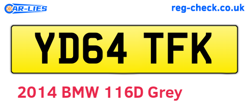 YD64TFK are the vehicle registration plates.