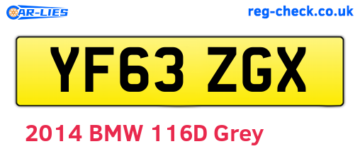 YF63ZGX are the vehicle registration plates.