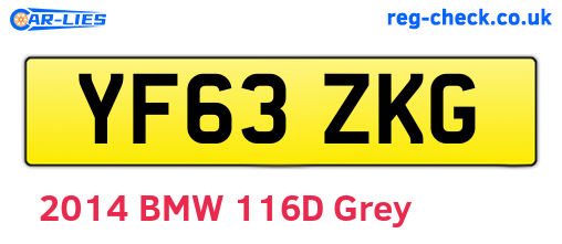 YF63ZKG are the vehicle registration plates.