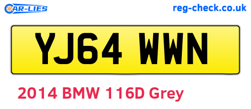 YJ64WWN are the vehicle registration plates.