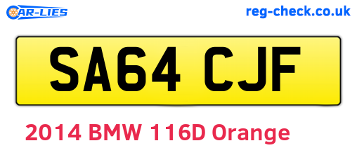SA64CJF are the vehicle registration plates.