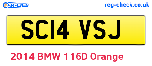 SC14VSJ are the vehicle registration plates.