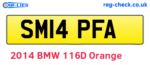SM14PFA are the vehicle registration plates.
